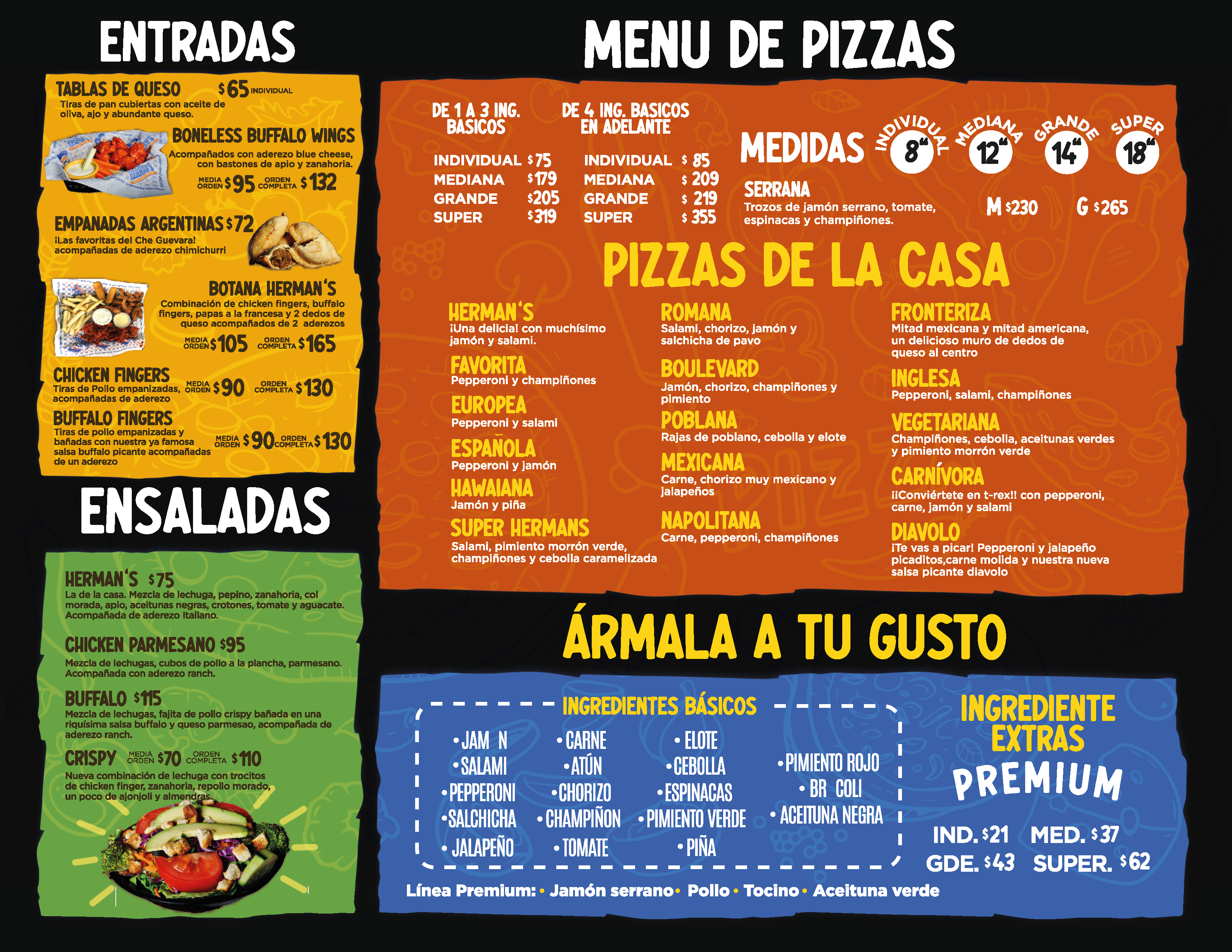 Menú Herma's Pizza 2024
